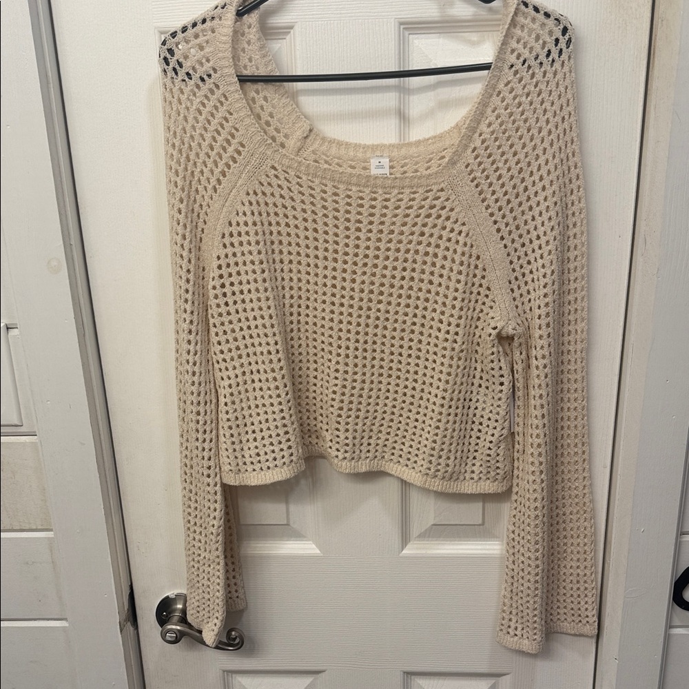 Old Navy Women's Beige Open-Knit Sweater🦋